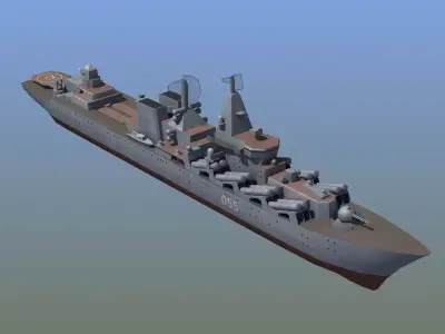 Slava Class Cruiser Low-poly 3D model