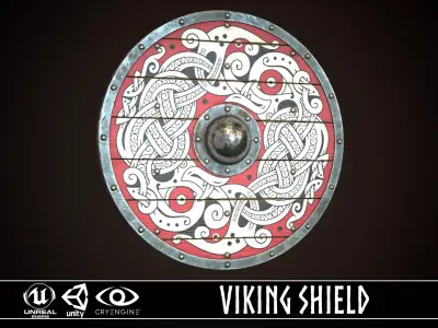 Viking Shield 33 Low-poly 3D model