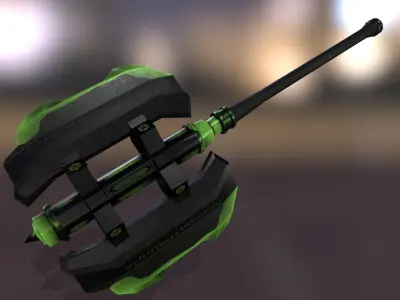 Game Ready necrotic axe Low-poly 3D model