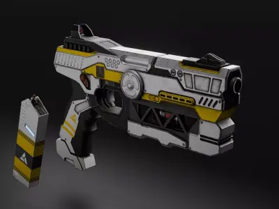 Sci-fi energy pistol - Lowpoly 3D model Low-poly 3D model