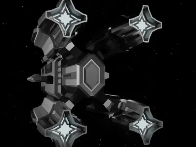 Starship spaceship Low-poly 3D model purchase
