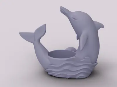 Dolphin Wave Holder 3D print model