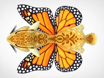 Monarch Bunnyfly Low-poly 3D model
