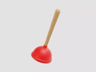 Plunger 3d model Low-poly 3D model