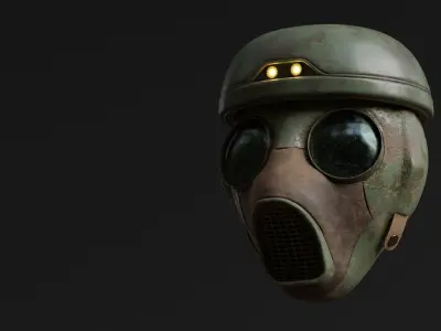 Helmet Sci-fi Gas Mask Visor   Free 3D model