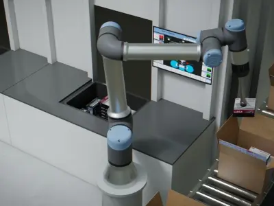 Packing Industrial Robots Animated Low-poly 3D model