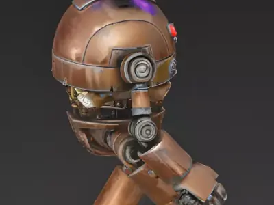 Realistic Cyberpunk Easter Rabbit Mech 3D Model Low-poly 3D model