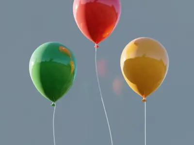 Balloon Low-poly High quality Model 3D model