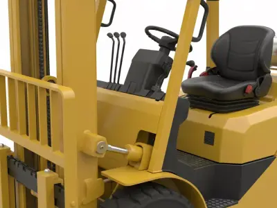 Industrial Counterbalance Forklift Low-poly 3D model