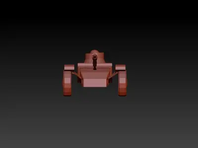 Tank game-ready Low-poly 3D model