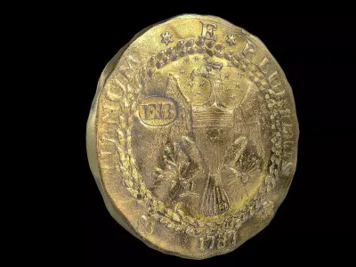 Ancient gold and silver coins 3D model