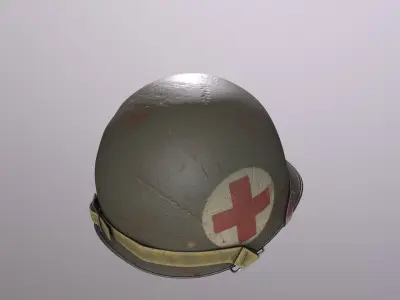 WW2 Medic Helmet Low-poly 3D model