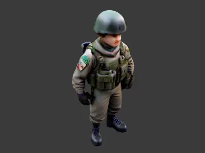 World War II Soldier Low-poly 3D model purchase