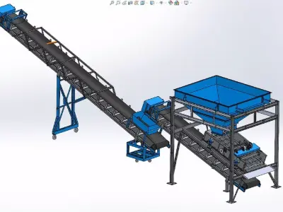 Stone and sand conveyor system 3D model
