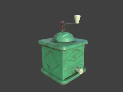 Vintage coffee grinder jade Low-poly 3D model