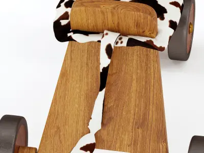 Toddler balancing trike with cow theme 3D model