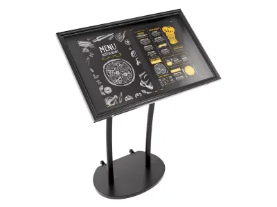 Outdoor menu poster board 4xA4 3D model