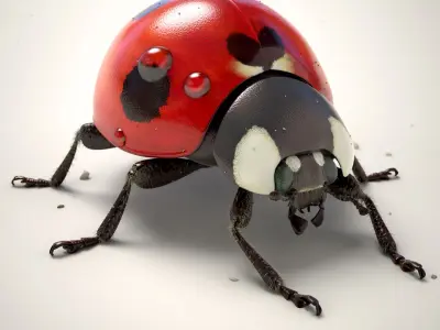 Ladybug (Animated) (V-Ray Fur) 3D model
