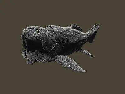 Dunkleosteus fish Low-poly 3D model