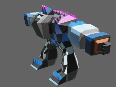 Ice Monster Low-poly 3D model