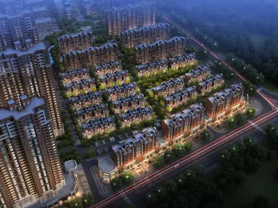 3Dmax fashion city commercial square building 184 3D model