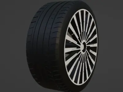 Hyundai Santa Fe 2024 wheel  Low-poly 3D model