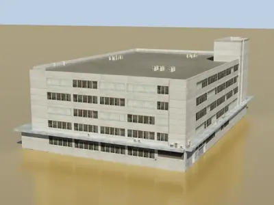 Photorealistic Low Poly Office Building 2 3D model
