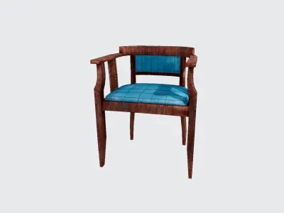 Old chair lowpoly game ready Low-poly 3D model