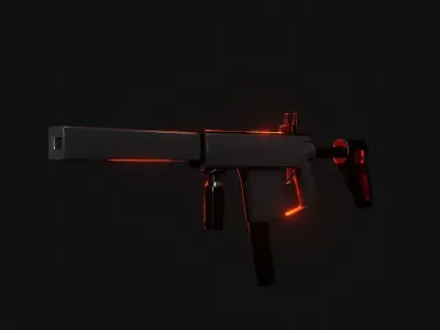 kriss vector gun model Free low-poly 3D model
