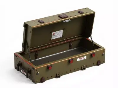 Weathered Military Storage Crate Prop Low-poly 3D model