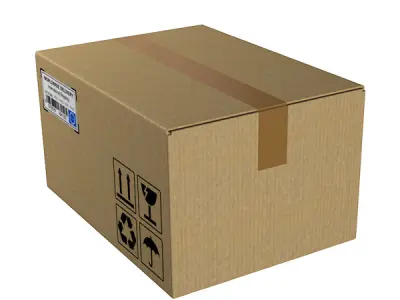 Cardboard box 3D model 2