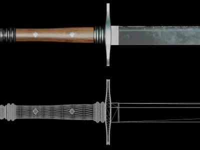 Sword medieval 3D model