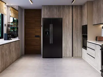 Kitchen Modern Style Blender Fbx OBj Free low-poly 3D model