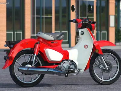 Scooter Honda Super Cub 2024 Red 3D model