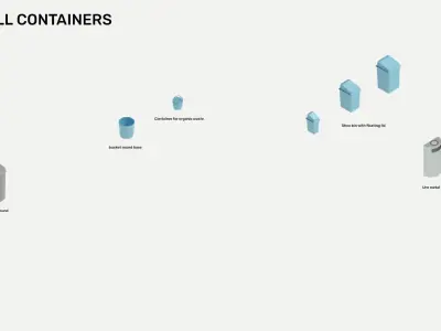 Litter bins and waste containers - Pack of revit families 3D model