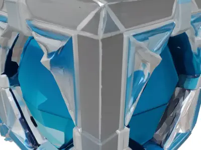 Glowing Crystal Tesseract 3D Model 3D model