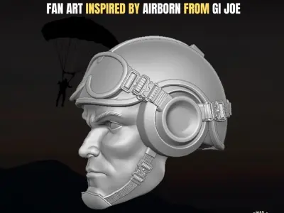 Airborne fan art head for action figures 3D print model