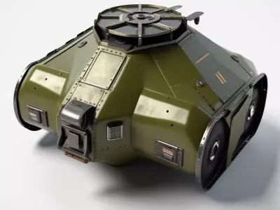 Futuristic Armored Ground Reconnaissance Vehicle Low-poly 3D model
