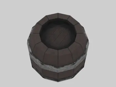 Barrel wooden Low-poly 3D model