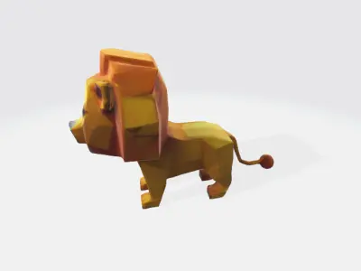 Lowpoly lion Low-poly 3D model