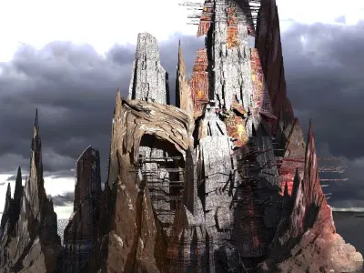 Red Magma Dark Towers Kit bash  3D model