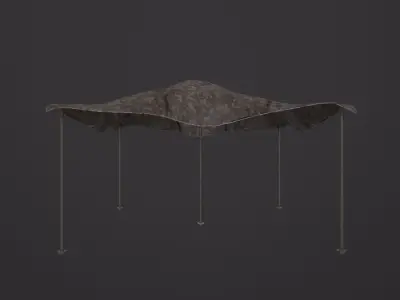 Military Net Tent 3D Model Low-poly 3D model