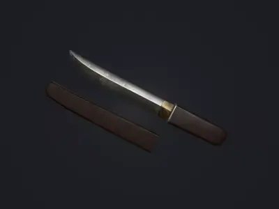 Tanto knife Low-poly 3D model