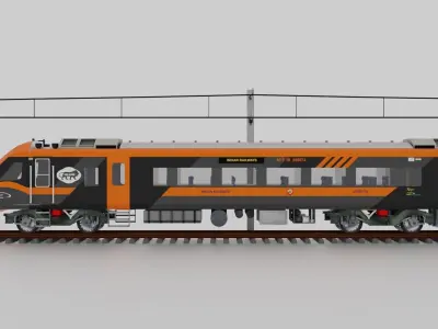 Train 18 Vande Bharat Express in Saffron Black Livery 3D model