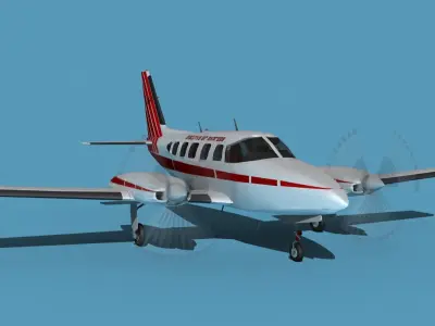 Piper PA-31-350 Navajo Chieftain V02 3D model