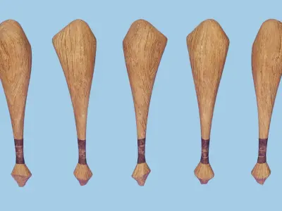 Medieval Stylized  Weapon Bat  Low-poly 3D model