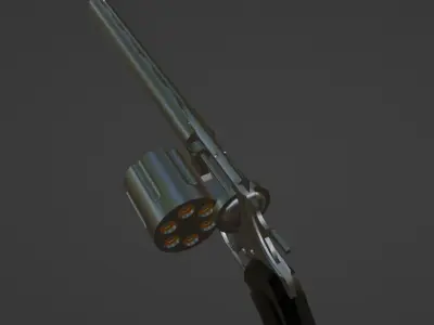 Revolver Low-poly 3D model