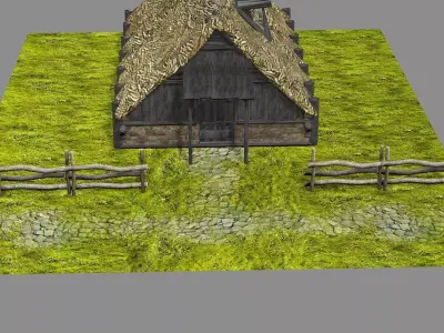 Medieval Viking House 04 Game Ready Low-poly 3D Model Low-poly 3D model