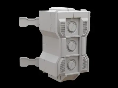 Mecha hard surface missile launcher 3D model
