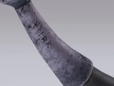 Viking Blowing Horn Low-poly 3D model
